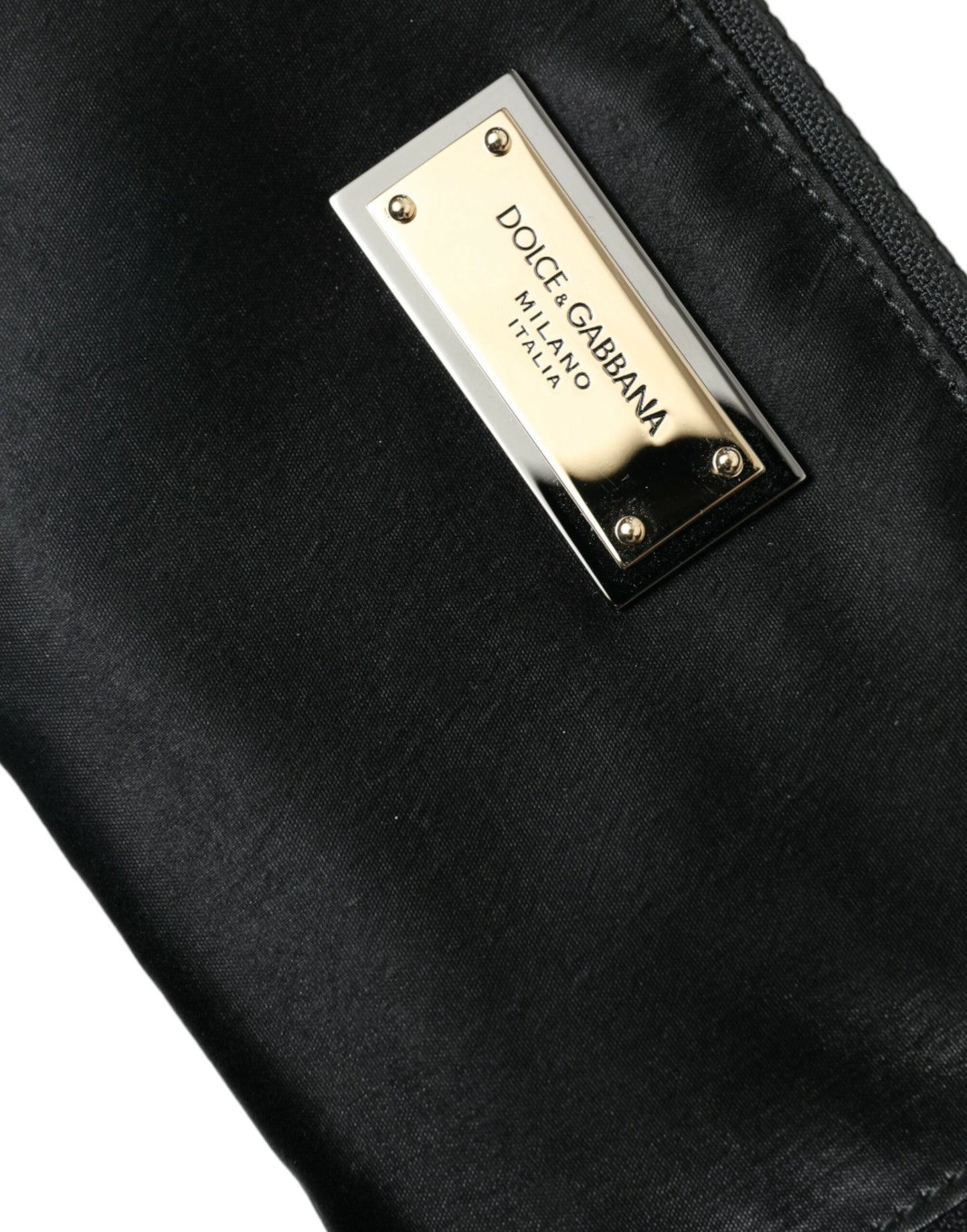 Pochette porte-clés Dolce &amp; Gabbana en nylon noir avec logo