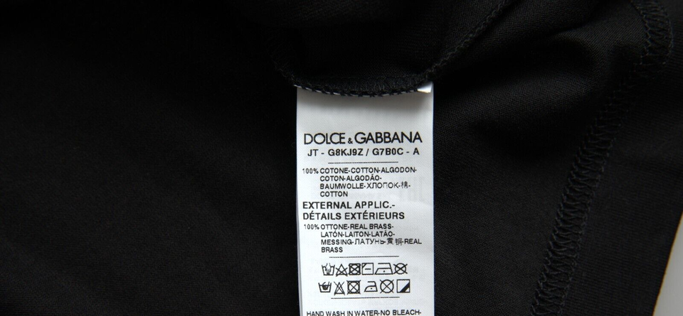 T-shirt à manches courtes Dolce &amp; Gabbana noir avec chaîne en argent