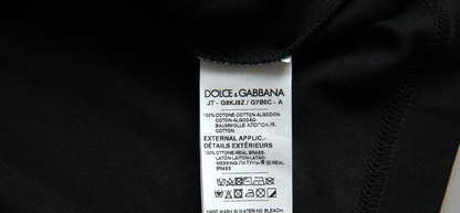 T-shirt à manches courtes Dolce &amp; Gabbana noir avec chaîne en argent