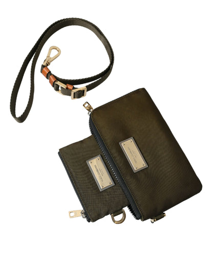 Ensemble de 2 sacs multifonctions Dolce &amp; Gabbana en nylon vert foncé avec logo