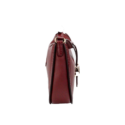 Sac à bandoulière pliable Michael Kors Gabby Small en cuir cerise foncé