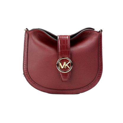Sac à bandoulière pliable Michael Kors Gabby Small en cuir cerise foncé