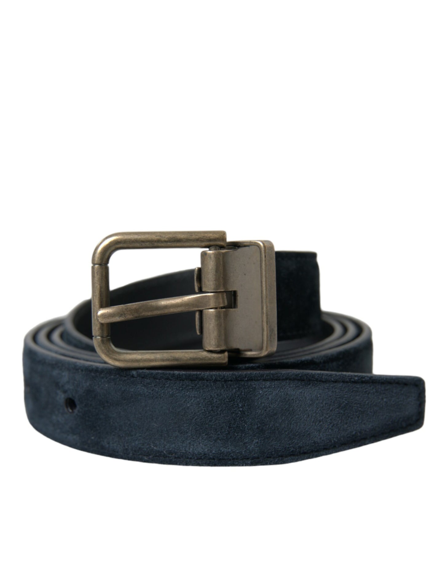 Ceinture Dolce &amp; Gabbana en daim bleu avec boucle en métal doré