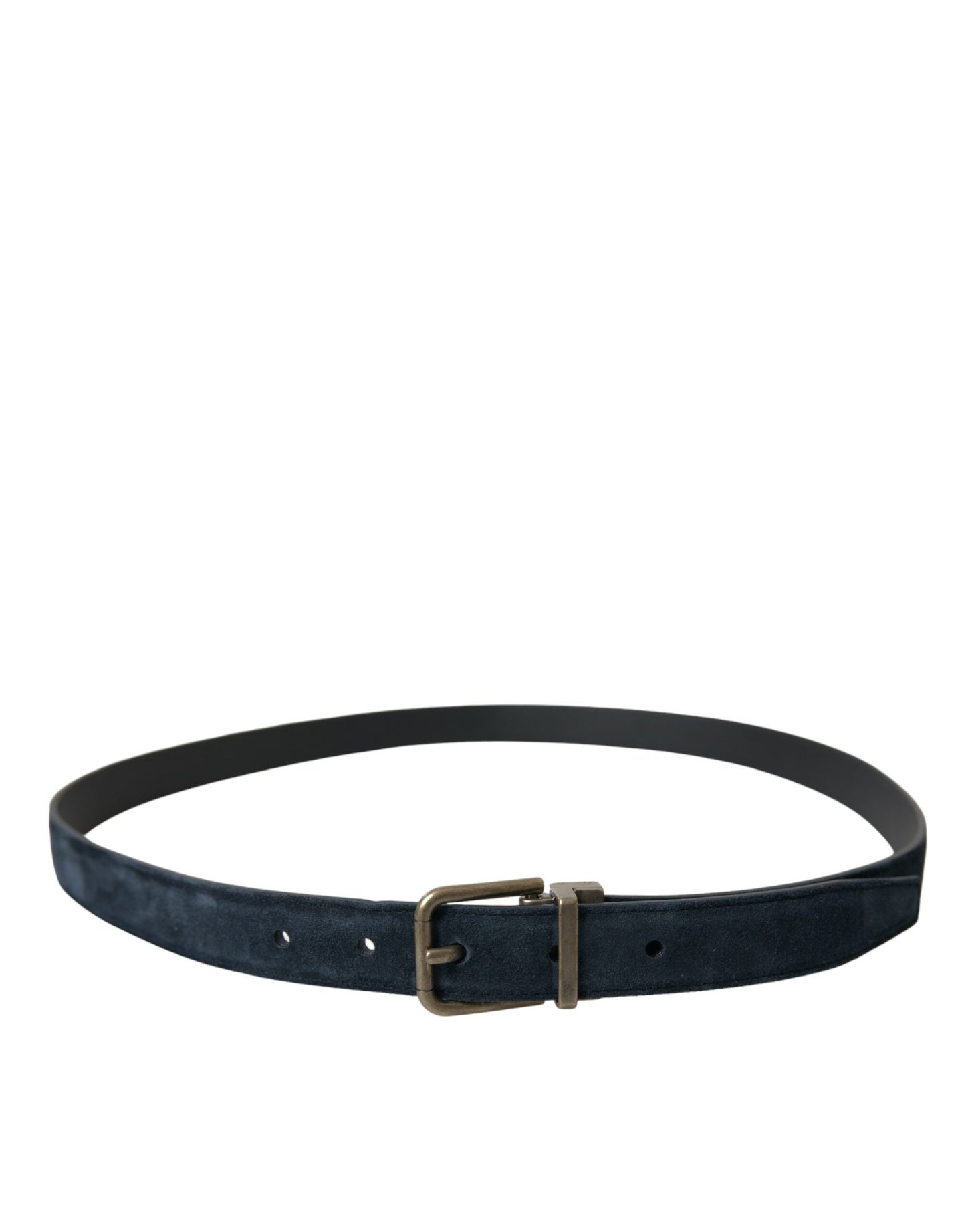 Ceinture Dolce &amp; Gabbana en daim bleu avec boucle en métal doré