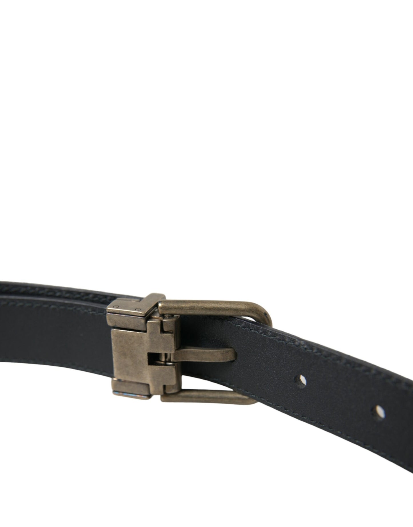 Ceinture Dolce &amp; Gabbana en daim bleu avec boucle en métal doré
