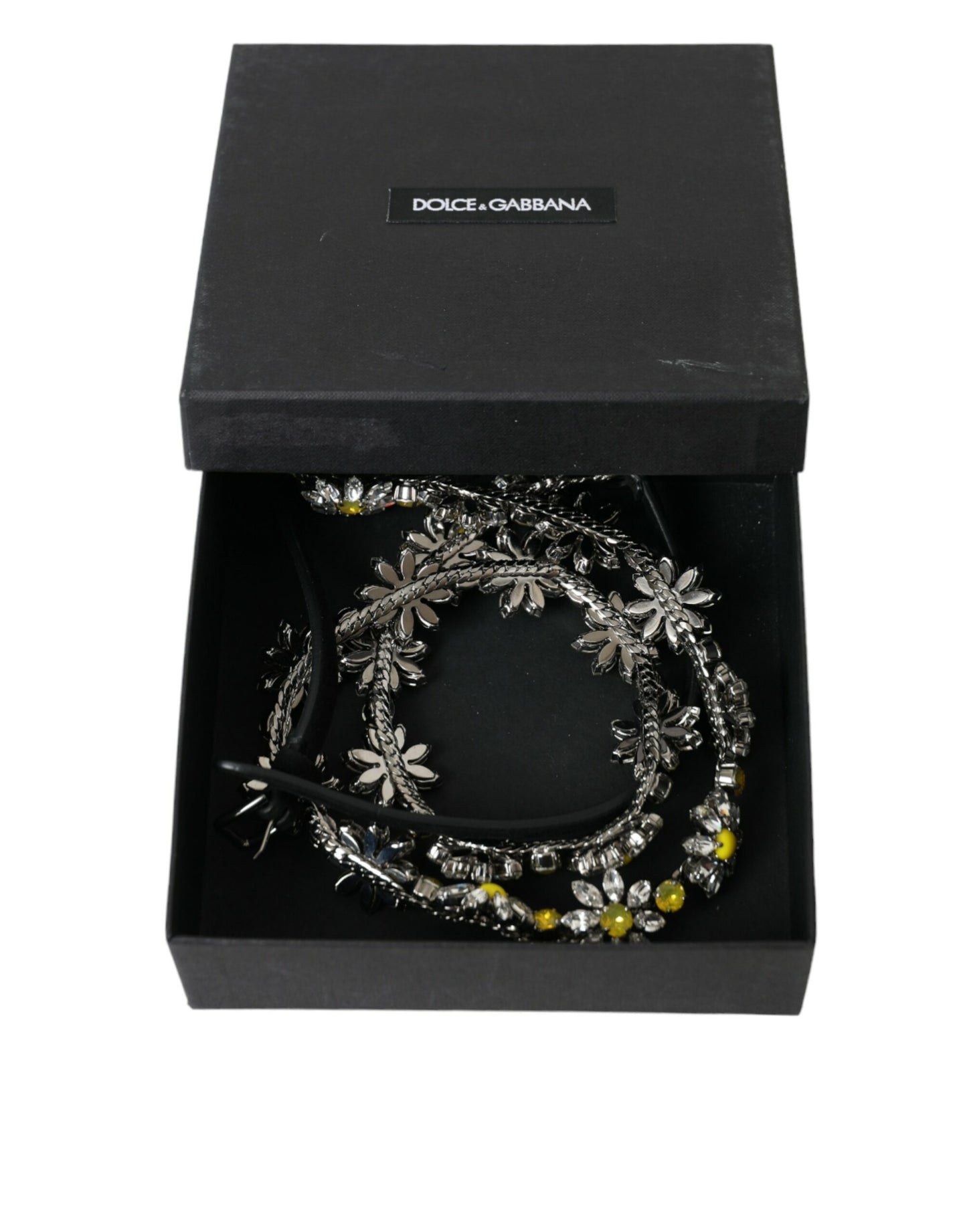 Ceinture Dauphine en cristal et marguerite noire Dolce &amp; Gabbana