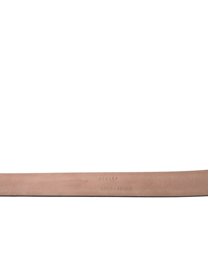 Ceinture Dolce &amp; Gabbana en cuir marron avec boucle en métal argenté