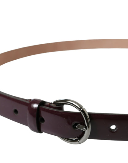 Ceinture Dolce &amp; Gabbana en cuir marron avec boucle en métal argenté