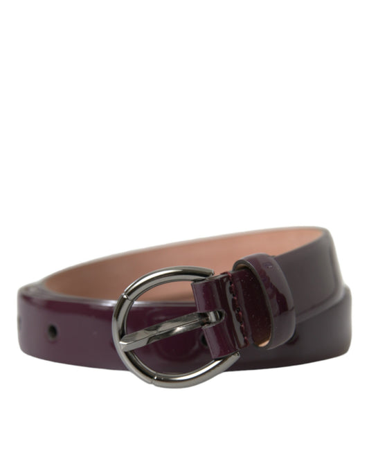 Ceinture Dolce &amp; Gabbana en cuir marron avec boucle en métal argenté