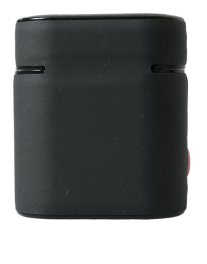 Étui pour Airpods Dolce &amp; Gabbana en silicone noir et rose avec logo en relief