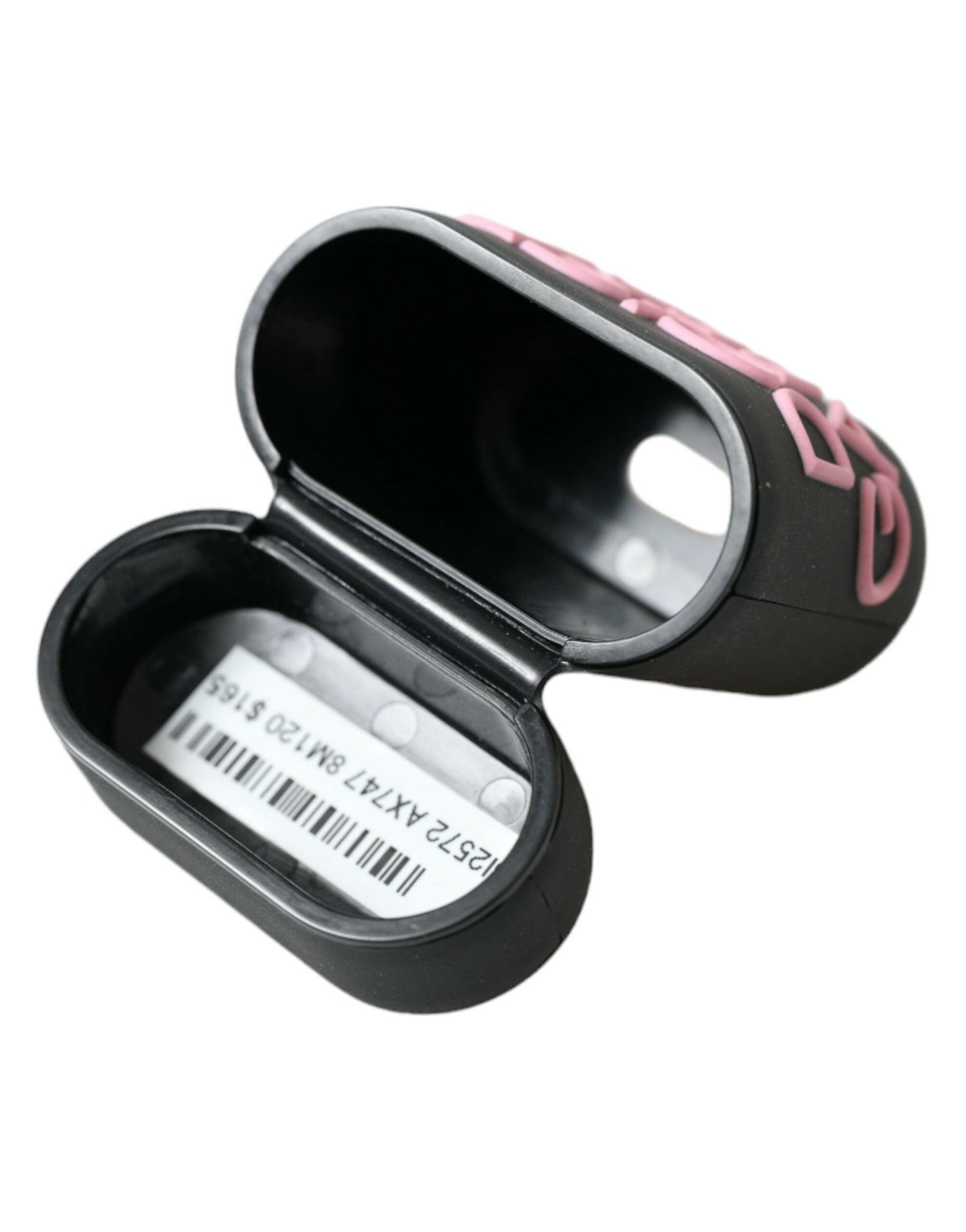 Étui pour Airpods Dolce &amp; Gabbana en silicone noir et rose avec logo en relief