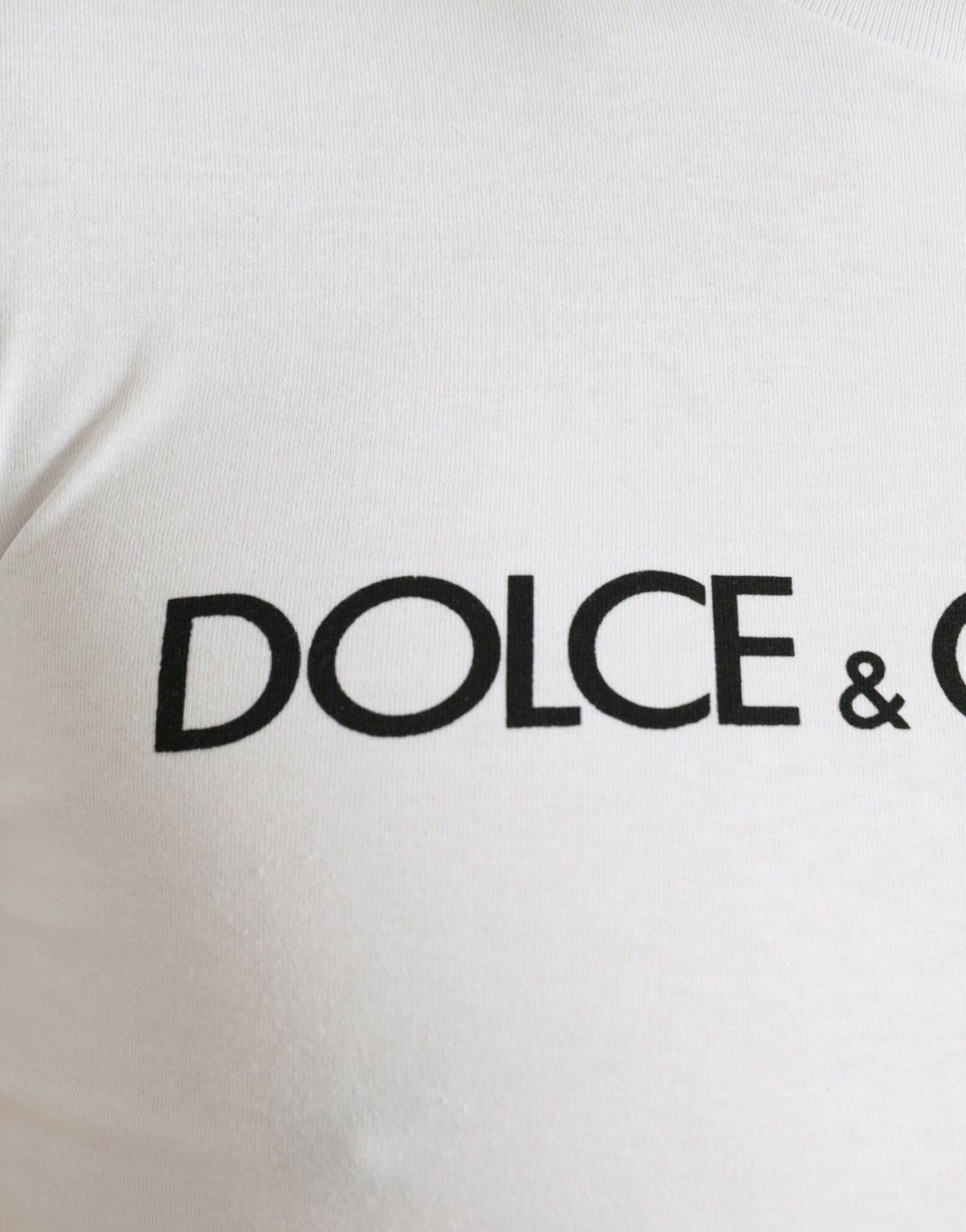 T-shirt ras du cou en coton blanc avec logo imprimé Dolce &amp; Gabbana