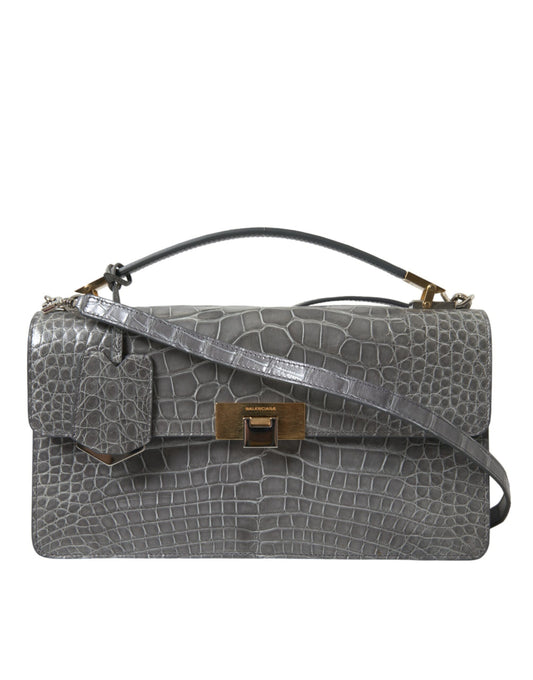 Balenciaga Graue Handtasche aus exotischem Leder, mittelgroß