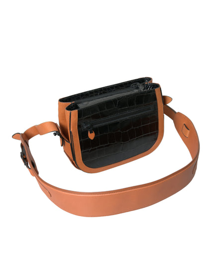 Balenciaga Schwarz Braun Exotische Haut Leder Schulter Kamera Handtasche Tasche