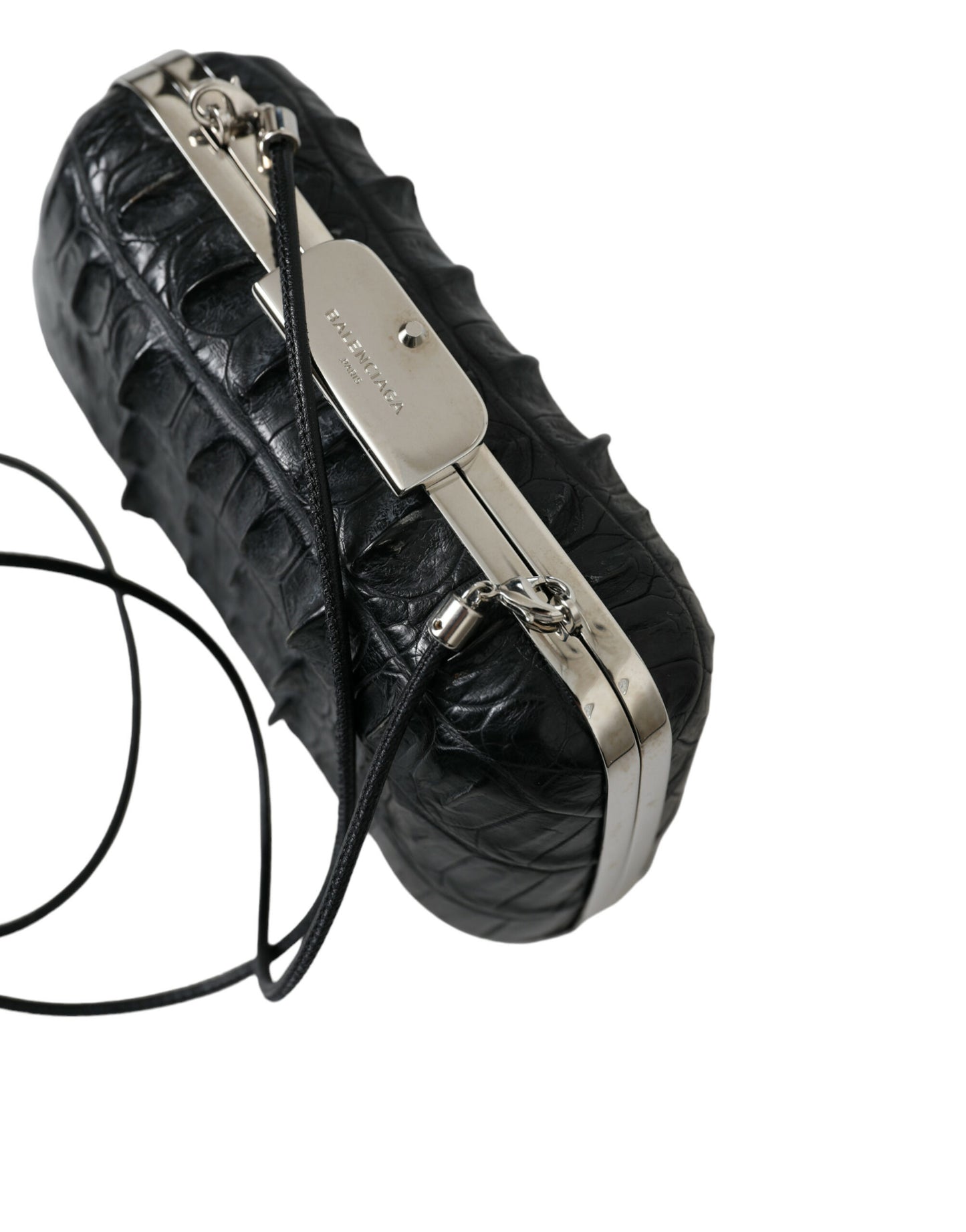 Balenciaga – Umhängetasche aus schwarzem Exotenleder