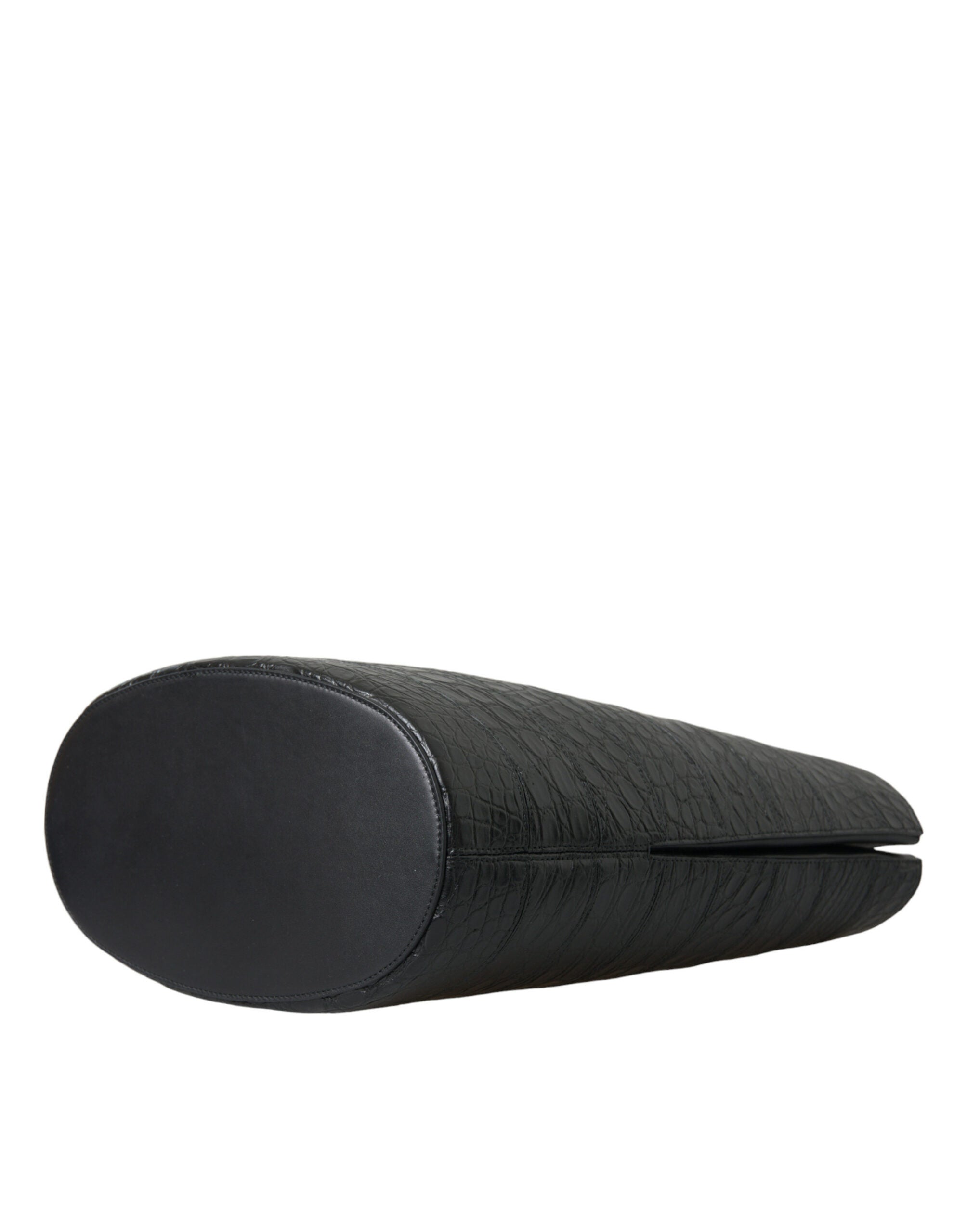 Grand sac cabas en cuir de peau exotique noire