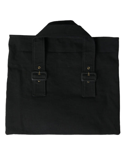 Sac cabas en toile noire avec logo Miu Miu