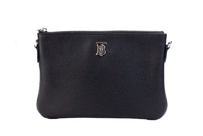 Burberry Peyton Monogram Schwarze Ledertasche Umhängetasche