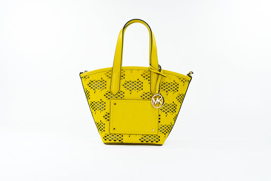 Sac bandoulière 2-en-1 zippé en cuir jonquille Michael Kors Kimber, petit modèle