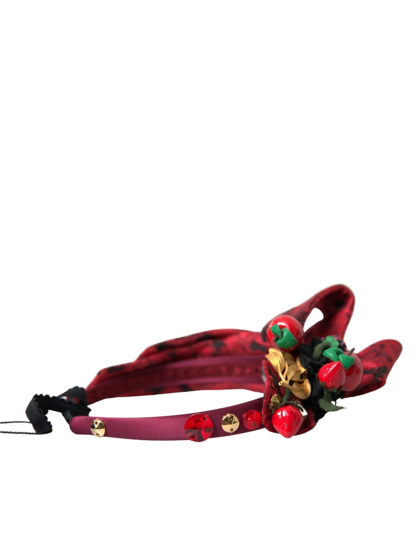 Bandeau diadème pour femme Dolce &amp; Gabbana à ornements cerises rouges de Sicile