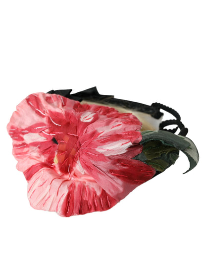 Bandeau diadème en viscose noire et blanche Dolce &amp; Gabbana
