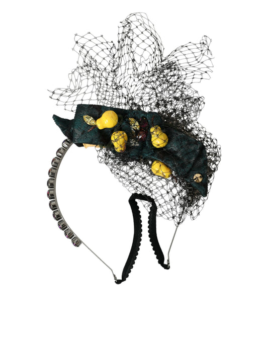 Serre-tête diadème en filet de cristal violet de Sicile Black Lemons de Dolce &amp; Gabbana