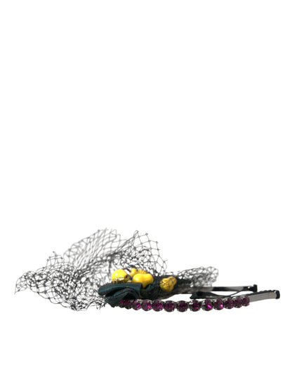 Serre-tête diadème en filet de cristal violet de Sicile Black Lemons de Dolce &amp; Gabbana