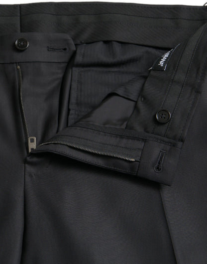 Pantalon skinny en laine et soie noir Dolce &amp; Gabbana