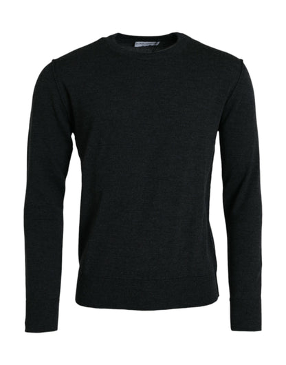 Pull ras du cou en laine gris foncé Dolce &amp; Gabbana