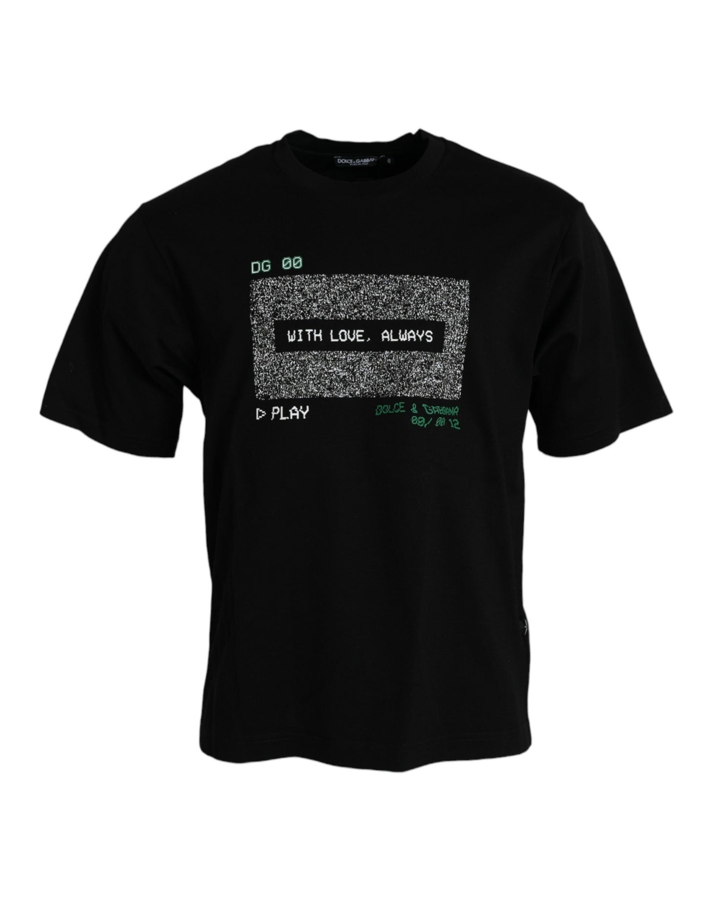 T-shirt ras du cou noir Dolce &amp; Gabbana avec inscription « With Love Always »