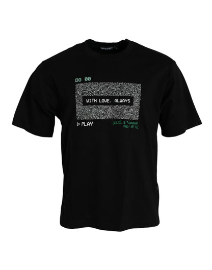 T-shirt ras du cou noir Dolce &amp; Gabbana avec inscription « With Love Always »