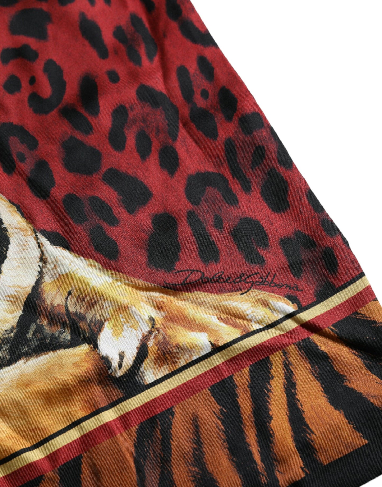 T-shirt à manches courtes en coton imprimé tigre multicolore Dolce &amp; Gabbana