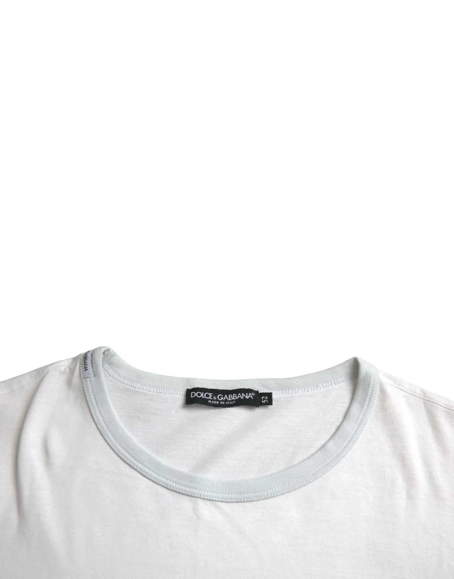 T-shirt à manches courtes et col rond en coton blanc Dolce &amp; Gabbana