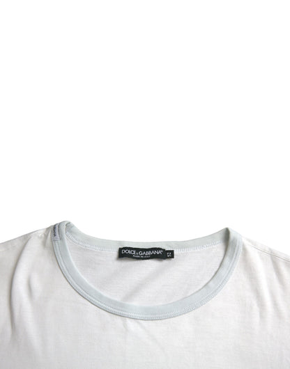 T-shirt à manches courtes et col rond en coton blanc Dolce &amp; Gabbana