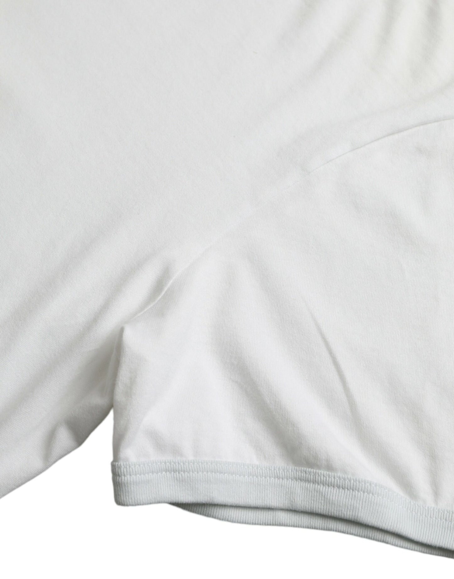 T-shirt à manches courtes et col rond en coton blanc Dolce &amp; Gabbana