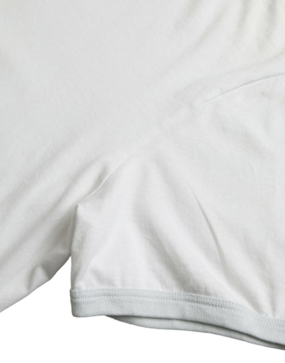 T-shirt à manches courtes et col rond en coton blanc Dolce &amp; Gabbana