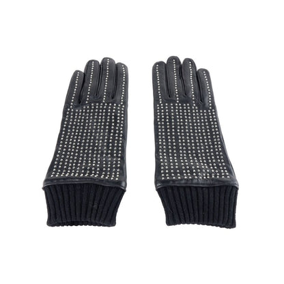 Cavalli Class Herrenhandschuh aus schwarzem Lammleder