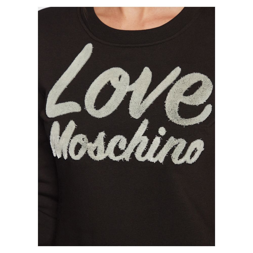 Robe chic en coton mélangé avec logo en relief Love Moschino