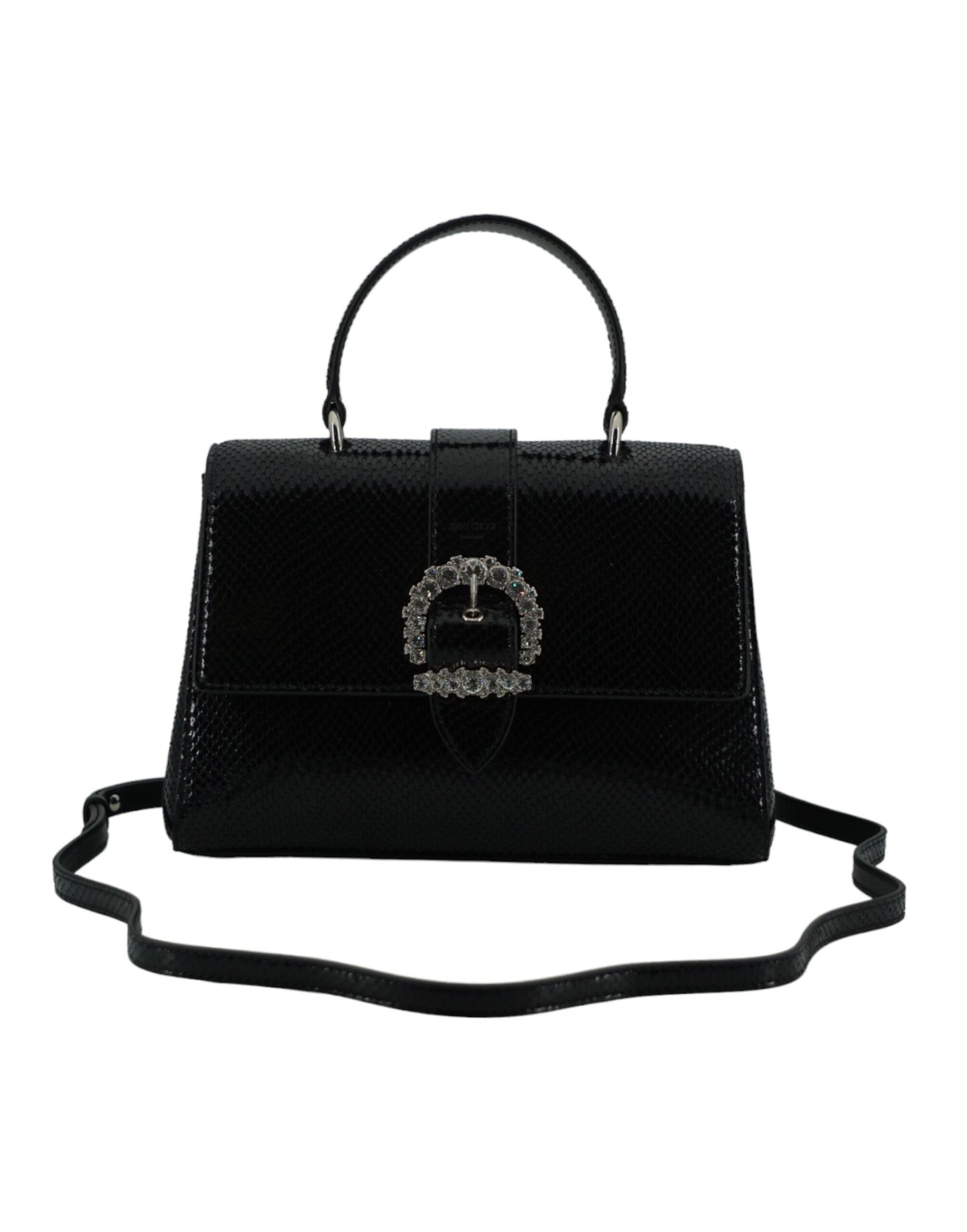 Jimmy Choo – Schwarze Umhängetasche aus Leder mit Tragegriff