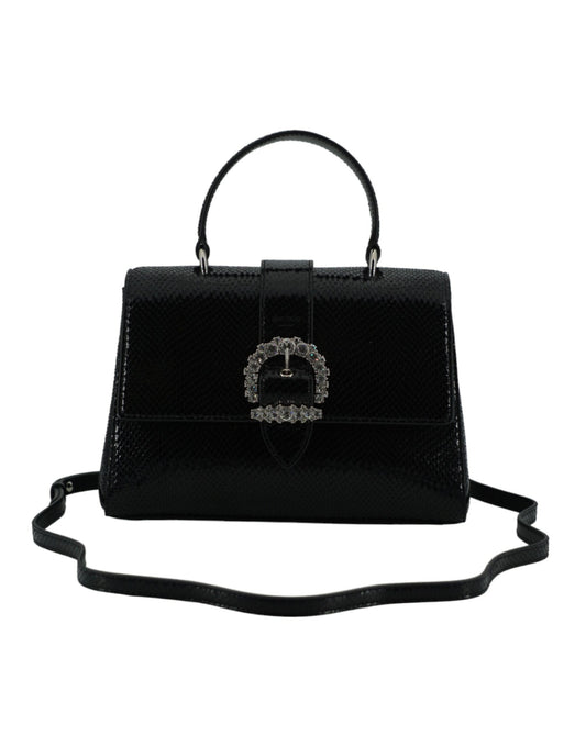 Jimmy Choo – Schwarze Umhängetasche aus Leder mit Tragegriff