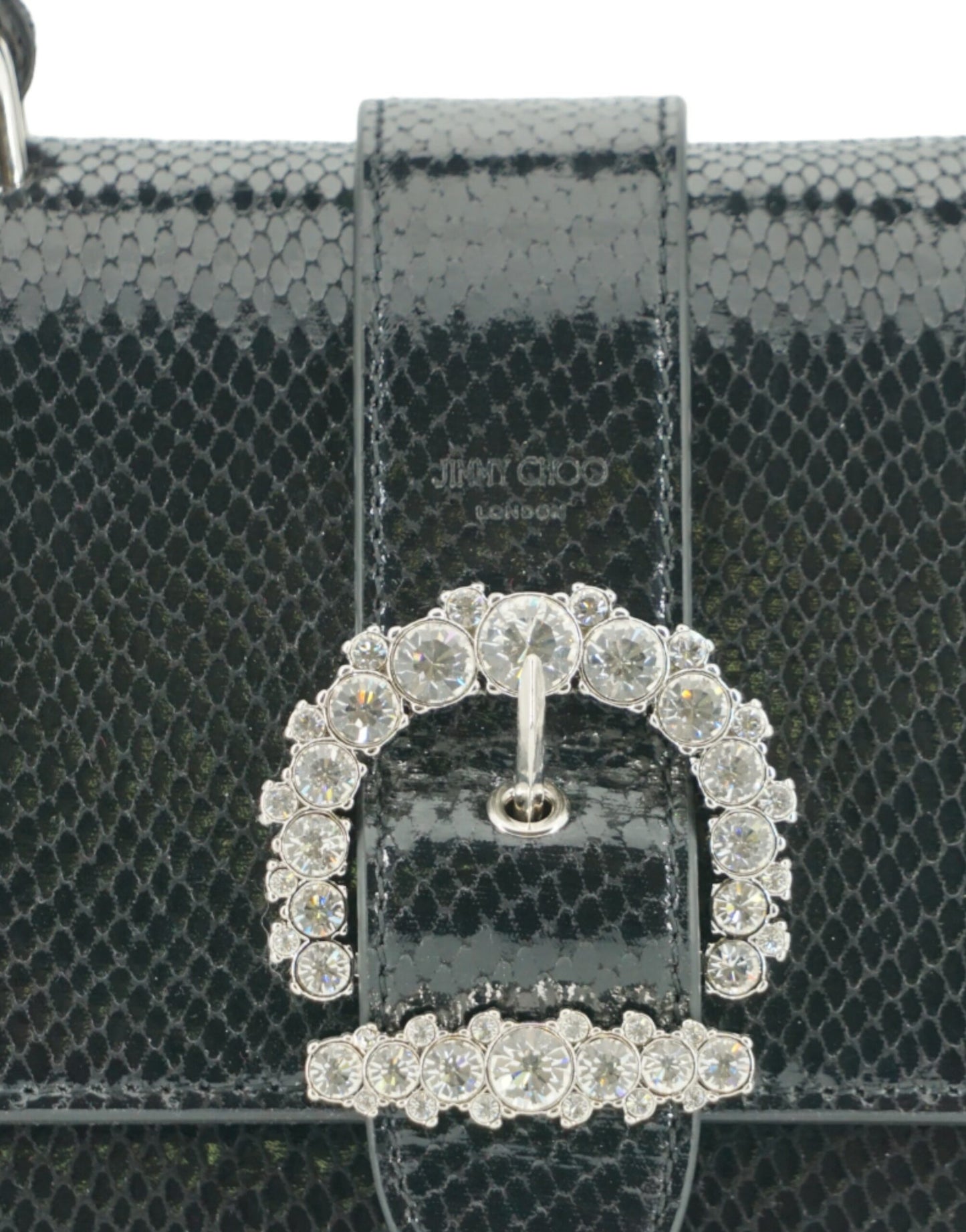 Jimmy Choo – Schwarze Umhängetasche aus Leder mit Tragegriff