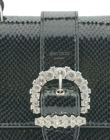 Jimmy Choo – Schwarze Umhängetasche aus Leder mit Tragegriff