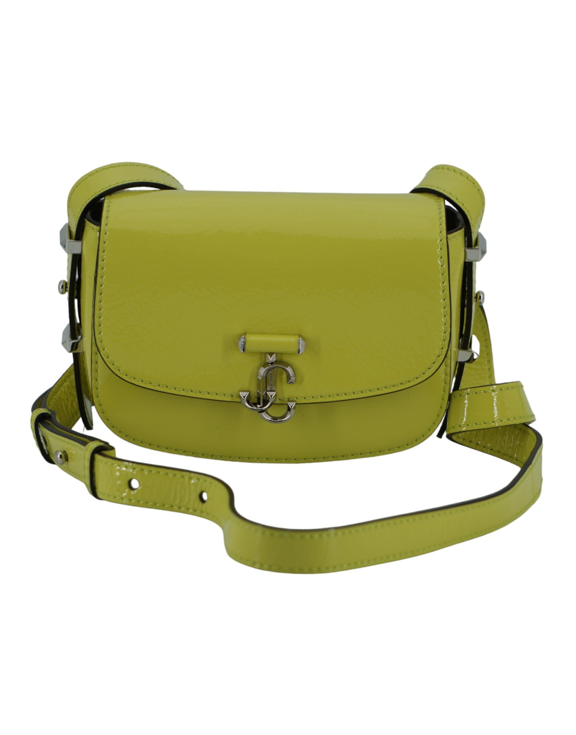 Petit sac à bandoulière en cuir jaune citron