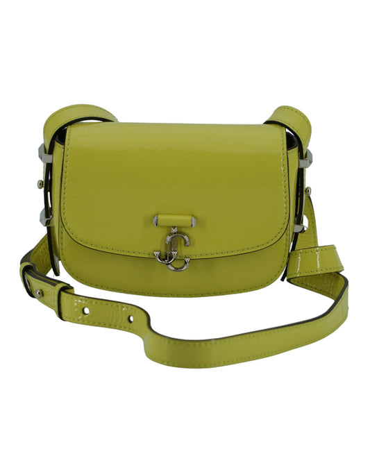 Jimmy Choo – Kleine Umhängetasche aus limettengelbem Leder