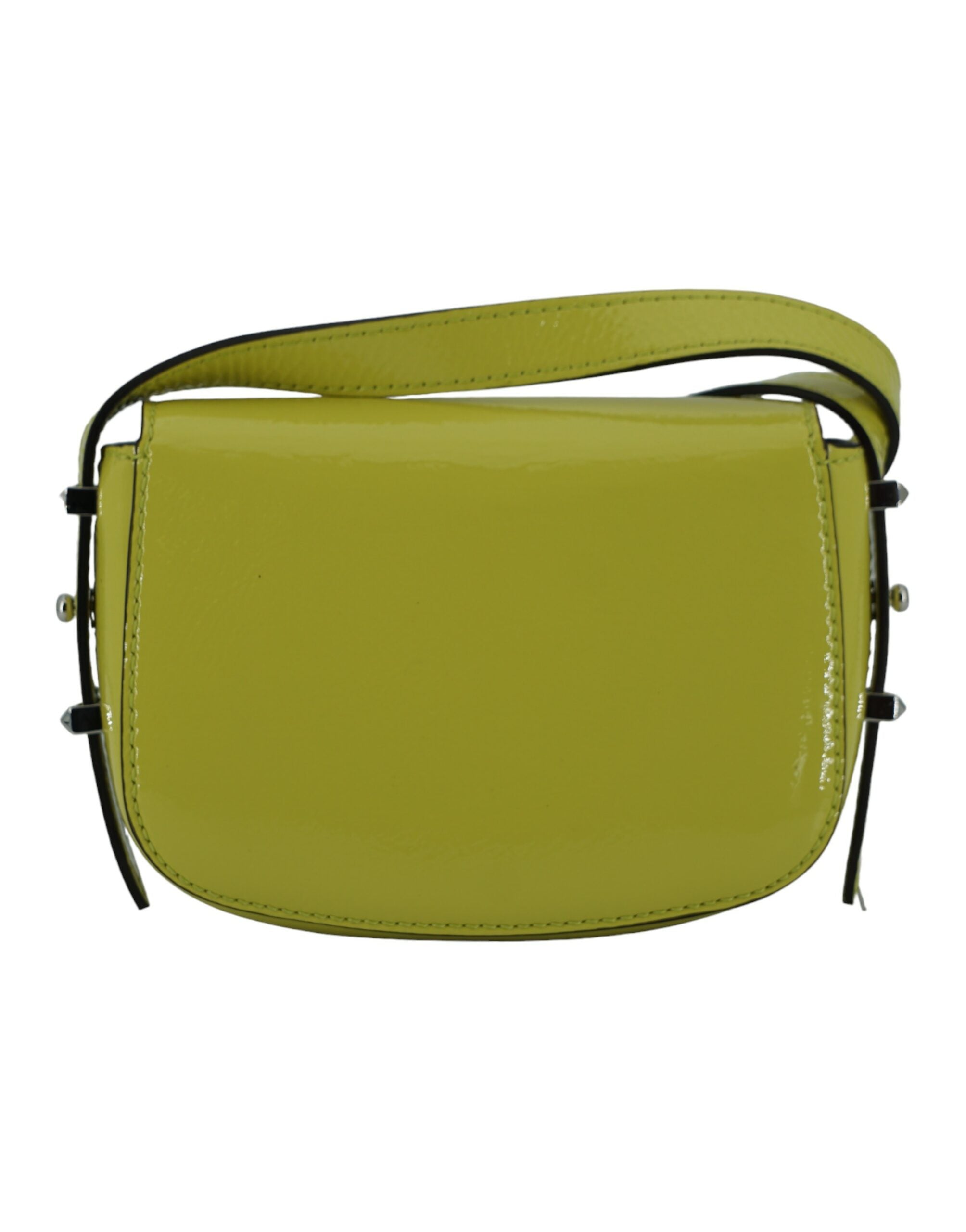 Petit sac à bandoulière en cuir jaune citron