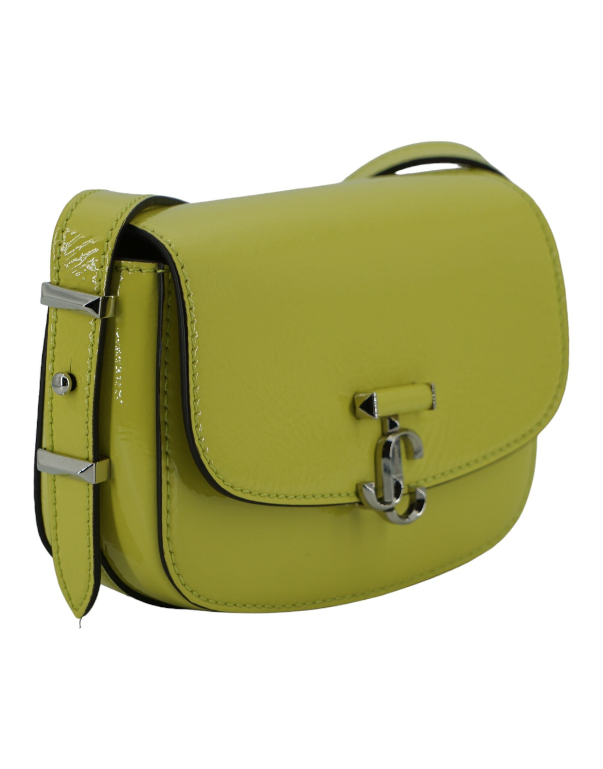 Petit sac à bandoulière en cuir jaune citron