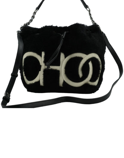 Jimmy Choo – Schwarze Leder-Umhängetasche mit Henkel