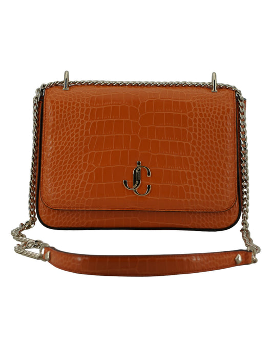 Jimmy Choo Amber Orange Leder-Umhängetasche