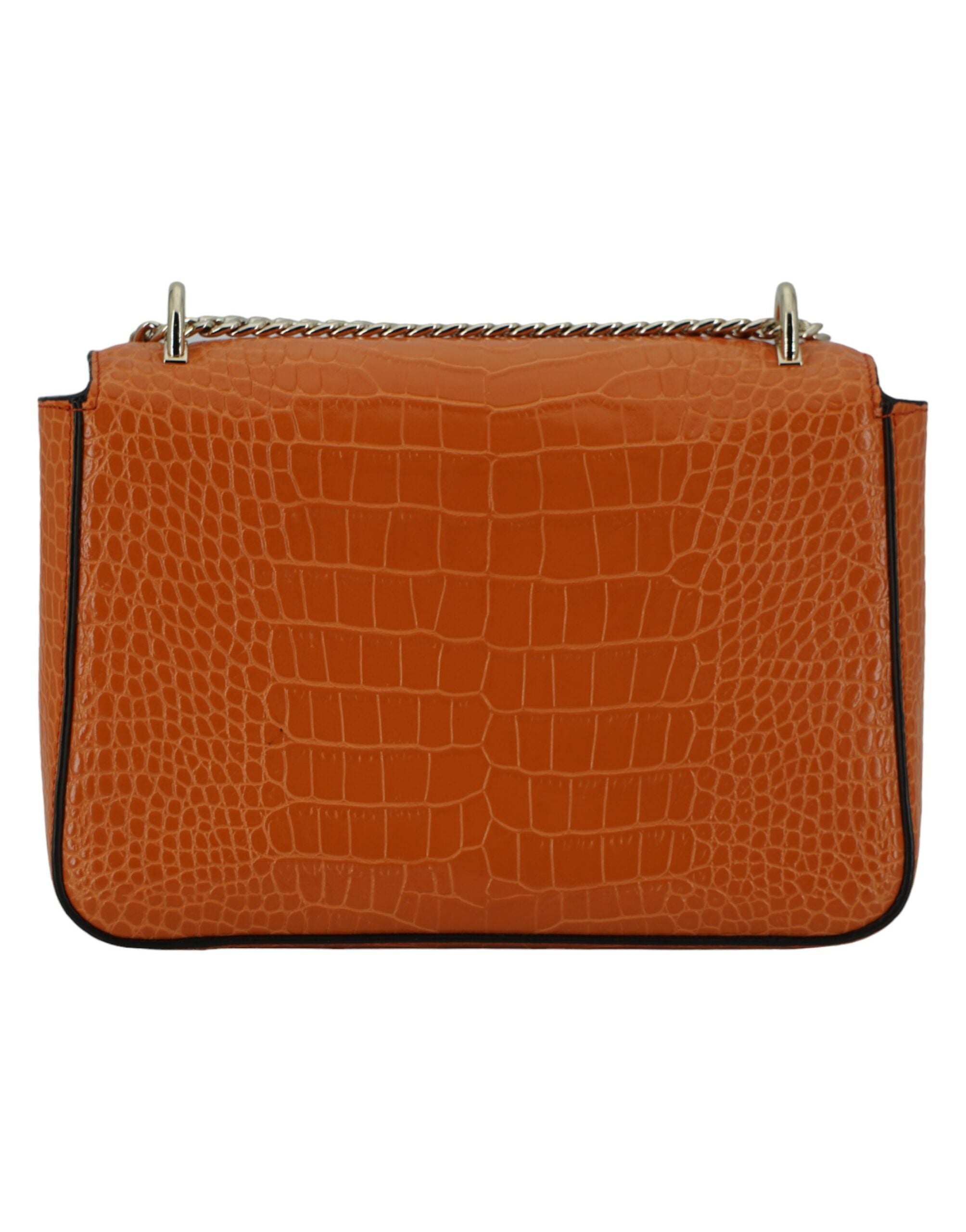 Sac à bandoulière en cuir orange ambre