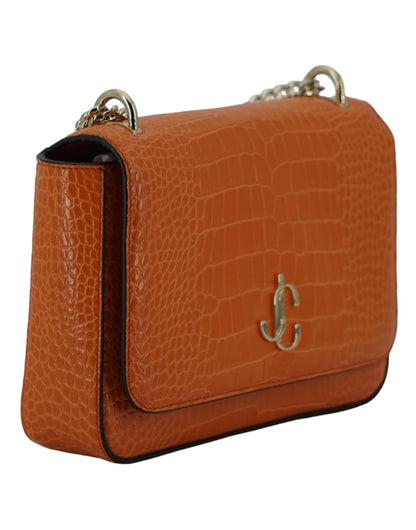 Jimmy Choo Amber Orange Leder-Umhängetasche